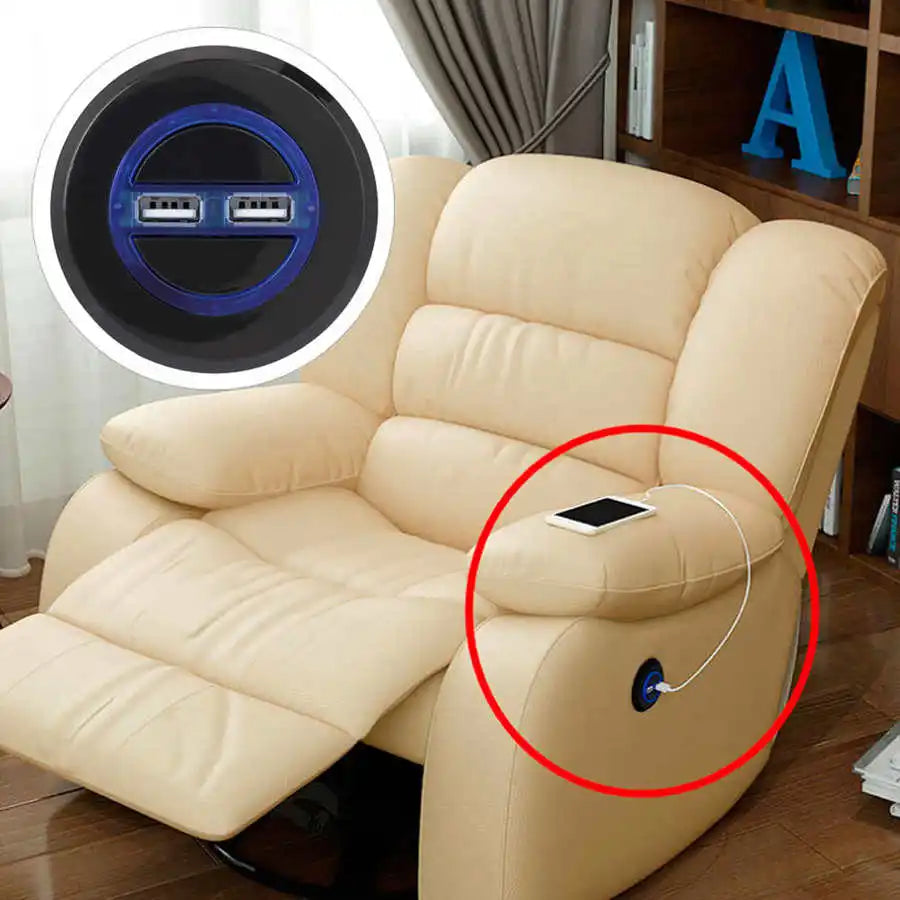 Botón de Repuesto para Sillón Reclinable Eléctrico – Control de Mano para Silla Elevadora con Doble USB – Interruptores de Control Manual para Sofá